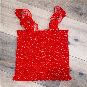 Super cute red and white polka dot tank top!!